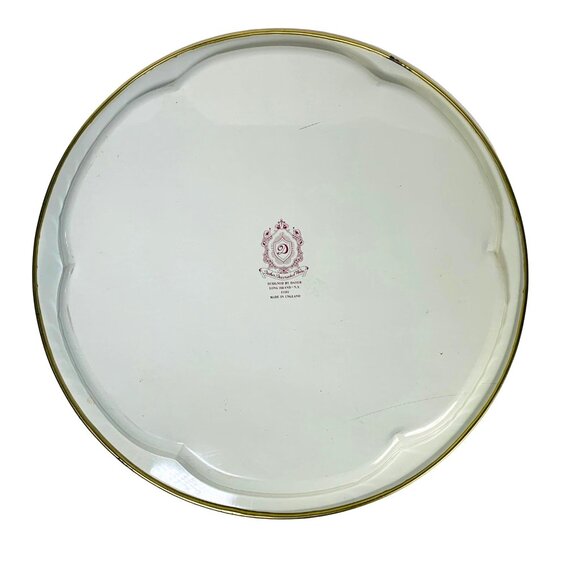 Victorian Style Metal Tray 12" Round Decorative Floral Platter Farmers Market - Picture 2 of 10